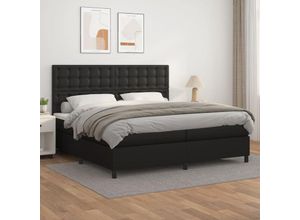 8720845515270 - Bonnevie - BoxspringbettDoppelbett mit Matratze Schwarz 200x200 cm Kunstleder vidaXL