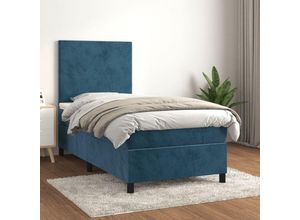 8720845515492 - Jinlefu - BoxspringbettSchlafzimmerbett mit Matratze Dunkelblau 90x200 cm Samt vidaXL87839 8720845515492 - Jinlefu - BoxspringbettSchlafzimmerbett mit Matratze Dunkelblau 90x200 cm Samt vidaXL87839
