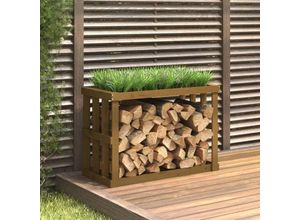 8720845521264 - Bonnevie - Outdoor-KaminholzregalBrennholzrega Honigbraun 108x52x74 cm Massivholz vidaXL