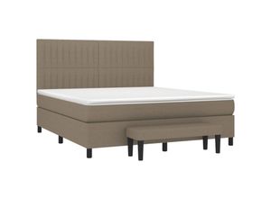 8720845527877 - Boxspringbett mit Matratze Taupe 180x200 cm Stoff vidaXL 8720845527877 - Boxspringbett mit Matratze Taupe 180x200 cm Stoff vidaXL
