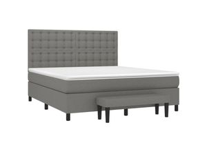 8720845529444 - Vidaxl - Boxspringbett mit Matratze Dunkelgrau 180x200 cm Stoff