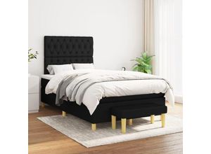 8720845533939 - Boxspringbett，Doppelbett mit Matratze Schwarz 120x200 cm Stoff vidaXL