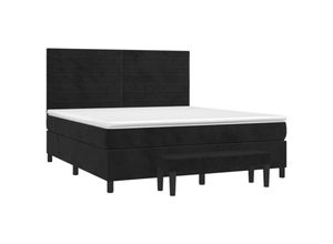 8720845539290 - Boxspringbett mit Matratze Schwarz 180x200 cm Samt Vidaxl Schwarz 8720845539290 - Boxspringbett mit Matratze Schwarz 180x200 cm Samt Vidaxl Schwarz