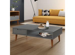 8720845542177 - Bonnevie - Couchtische Kaffeetisch molde Grau 100x55x31 cm Massivholz Kiefer vidaXL