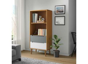 8720845542245 - Bonnevie - BücherregalStandregal molde Braun 60x35x1335 cm Massivholz Kiefer vidaXL
