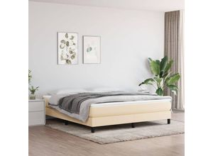 8720845545970 - Boxspringbett mit Matratze Creme 180x200 cm Stoff vidaXL299773