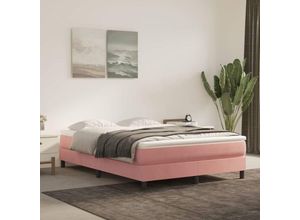 8720845548315 - Bonnevie - BoxspringbettDoppelbett mit Matratze Rosa 140x190 cm Samt vidaXL