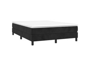 8720845548346 - BoxspringbettDoppelbett mit Matratze Schwarz 140x200 cm Samt vidaXL