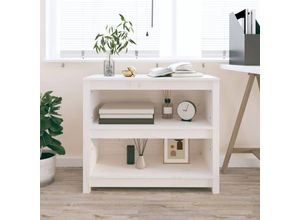 8720845556266 - Bonnevie - BücherregalStandregal Weiß 80x35x68 cm Massivholz Kiefer vidaXL