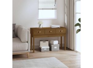 8720845557089 - Bonnevie - KonsolentischFlurtisch Honigbraun 114x40x75 cm Massivholz Kiefer vidaXL