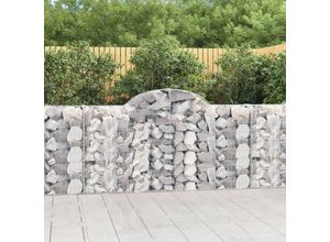 8720845566951 - Gabionen mit Hochbogen 4 Stk Gabionen Hochbeet 200x30x100 120cm Verzinktes Eisen vidaXL