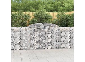 8720845571054 - Bonnevie - Gabionen mit Hochbogen 3 Stk Gabionen Hochbeet 300x30x100 120cm Verzinktes Eisen vidaXL