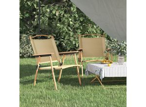 8720845577681 - Bonnevie - Campingstühle 2 Stk Beige 54x55x78 cm Oxford-Gewebe vidaXL870651