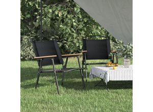 8720845577698 - Campingstühle 2 Stk Schwarz 54x55x78 cm Oxford-Gewebe vidaXL - Schwarz