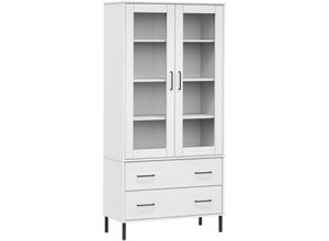 8720845578015 - Vidaxl - Bücherschrank oslo Metallbeine Weiß 85x35x1725 cm Massivholz Weiß 8720845578015 - Vidaxl - Bücherschrank oslo Metallbeine Weiß 85x35x1725 cm Massivholz Weiß