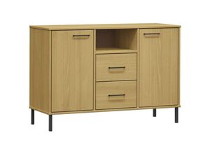 8720845578268 - Vidaxl - Sideboard oslo mit Metallbeinen Braun 113x40x77 cm Massivholz Braun