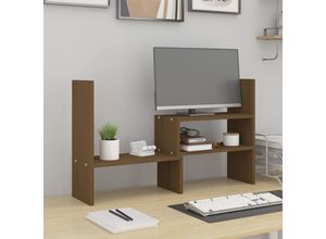 8720845579951 - Bonnevie - Monitorständer Honigbraun (39-72)x17x43 cm Massivholz Kiefer vidaXL228281 8720845579951 - Bonnevie - Monitorständer Honigbraun (39-72)x17x43 cm Massivholz Kiefer vidaXL228281