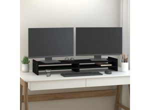 8720845580117 - Bonnevie - Monitorständer Schwarz 100x27x15 cm Massivholz Kiefer vidaXL450759