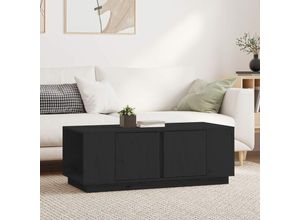 8720845580766 - Bonnevie - Couchtische Kaffeetisch Schwarz 110x50x40 cm Massivholz Kiefer vidaXL