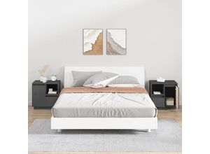 8720845581275 - Bonnevie - 2er-Set NachttischeBeistelltische Grau 50x34x50 cm Massivholz Kiefer vidaXL 8720845581275 - Bonnevie - 2er-Set NachttischeBeistelltische Grau 50x34x50 cm Massivholz Kiefer vidaXL