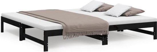 8720845639334 - vidaXL - Schlafsofa - ausziehbar - massiv - Kiefer - schwarz - 2x(90x200) - cm