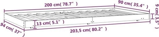 8720845640194 - vidaXL-Bettgestell-massiv-holz-90x200-cm