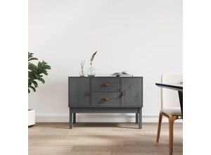 8720845640514 - Bonnevie - SideboardKommode Grau 110x40x78 cm Massivholz Kiefer vidaXL