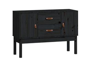 8720845640538 - Vidaxl - Sideboard Schwarz 110x40x78 cm Massivholz Kiefer Schwarz