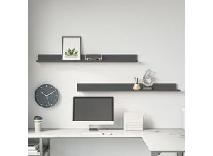 8720845641368 - Bonnevie - Wandregale 2 Stk Wandboard Grau 110x11x9 cm Massivholz Kiefer vidaXL