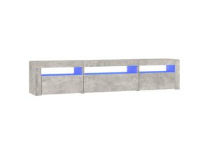 8720845648893 - Bonnevie - TV-SchrankTV-Möbel mit LED-Leuchten Betongrau 195x35x40 cm vidaXL