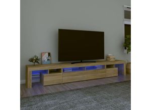 8720845649289 - Bonnevie - TV-SchrankTV-Möbel mit LED-Leuchten Sonoma-Eiche 260x365x40 cm vidaXL