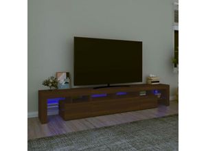 8720845649418 - Bonnevie - TV-SchrankTV-Möbel mit LED-Leuchten Braun Eichen-Optik 230x365x40 cm vidaXL