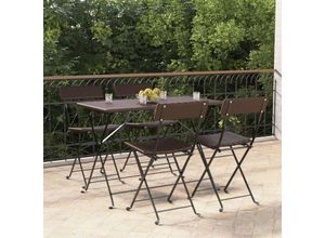 8720845666101 - Bonnevie - Bistrostühle 4 Stk Klappbar Braun Poly Rattan und Stahl vidaXL330513