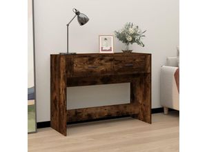 8720845668020 - Bonnevie - KonsolentischFlurtisch Räuchereiche 100x39x75 cm Holzwerkstoff vidaXL