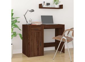 8720845668129 - Bonnevie - ComputertischSchreibtisch Braun Eichen-Optik 100x49x75 cm Holzwerkstoff vidaXL