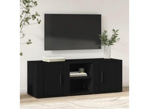 8720845668228 - TV-Schrank，TV-Möbel Schwarz 100x315x35 cm Holzwerkstoff vidaXL