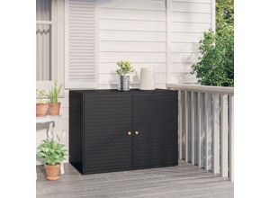 8720845670290 - Bonnevie - Gartenschrank Schwarz 100x555x80 cm Poly Rattan vidaXL209651