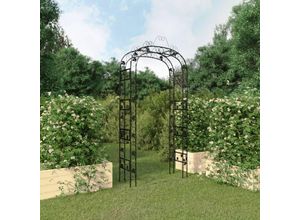 8720845670368 - Bonnevie - Gartenbogen Schwarz 116x45x240 cm Stahl vidaXL655032