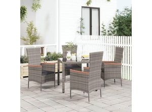 8720845670917 - Bonnevie - Gartenstühle mit Kissen 4 Stk Gartensessel Poly Rattan Grau vidaXL