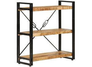 8720845671372 - Jinlefu - Bücherregal 3 Fächer 77x30x80 cm Massivholz Mango und Eisen vidaXL