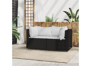 8720845672294 - Bonnevie - Garten-Ecksofa mit Kissen Schwarz Poly Rattan vidaXL713452