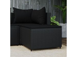 8720845672881 - Bonnevie - Gartenhocker mit Kissen Schwarz Poly Rattan vidaXL729068