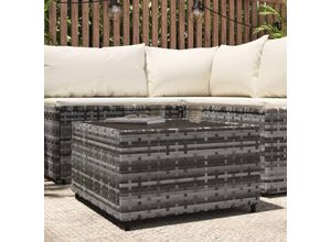 8720845673598 - Garten-Couchtisch Garten-Beistelltische Quadratisch Grau 50x50x30 cm Poly Rattan vidaXL