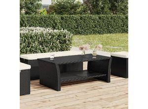 8720845678951 - Bonnevie - Couchtisch Schwarz 100x50x40 cm Poly Rattan vidaXL357447