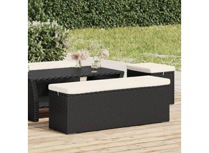 8720845679019 - Bonnevie - Hockerbank mit Sitzkissen Schwarz 110x30x40 cm Poly Rattan vidaXL294167