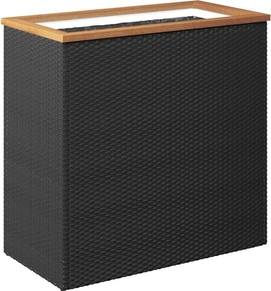 8720845679224 - vidaXL - Pflanzgefäß - 80x40x80 - cm - Poly - Rattan - schwarz