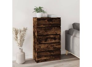 8720845679286 - Schubladenschrank Räuchereiche 60x36x103 cm Holzwerkstoff vidaXL - Braun