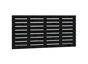 8720845684600 - Bonnevie - Wand-KopfteilBetthaupt Schwarz 156x3x63 cm Massivholz Kiefer vidaXL