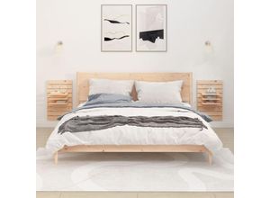 8720845684815 - Bonnevie - 2er-Set Wandregal-NachttischeBeistelltische Massivholz Kiefer vidaXL 8720845684815 - Bonnevie - 2er-Set Wandregal-NachttischeBeistelltische Massivholz Kiefer vidaXL
