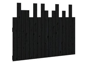 8720845684952 - Bonnevie - Wand-KopfteilBetthaupt Schwarz 108x3x80 cm Massivholz Kiefer vidaXL